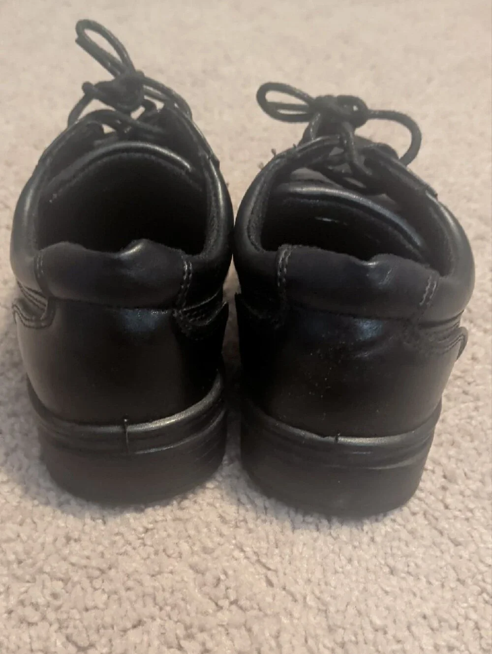 Stafford Black Leather Derby Lace-Up Shoes